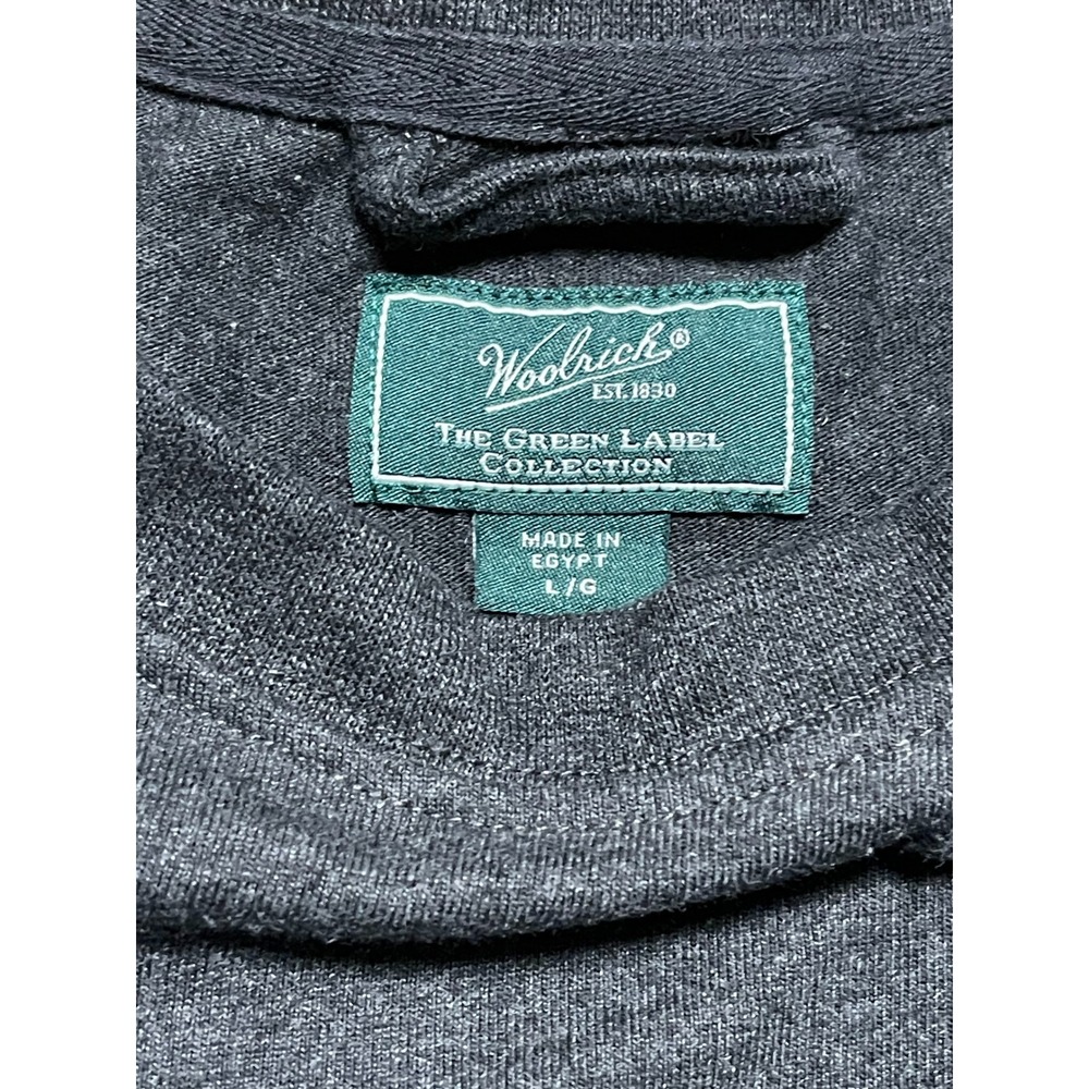 Woolrich Green Label Mens Long Sleeve Pocket T-Shirt Charcoal Gray Large L - Picture 3 of 6